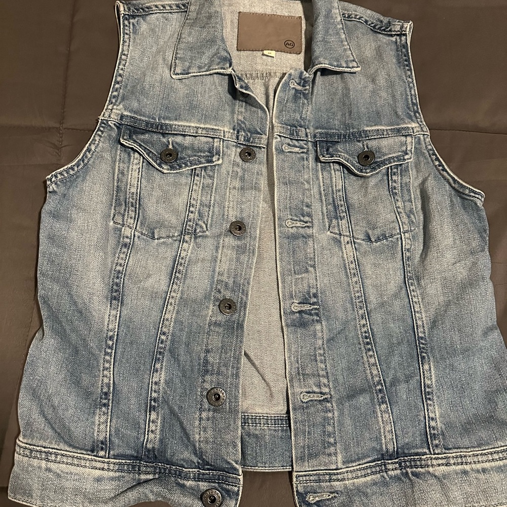 AG Adriano Goldschmied Light Blue Denim Vest